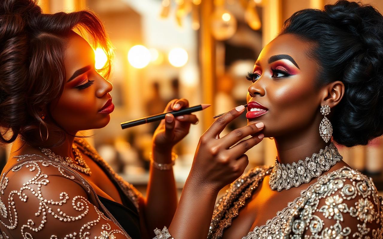 Mise en beauté glamour